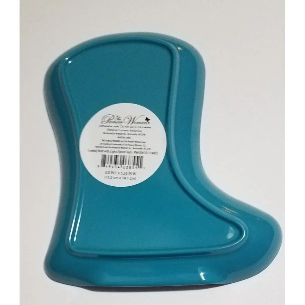 The Pioneer Woman Cowboy Boots Christmas Holiday Spoon Rest Melamine‎ NEW
